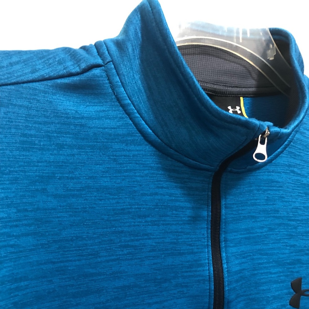 Men’s Under Armour Quarter Zip Pullover Performance Fleece Lined Teal Blue XL